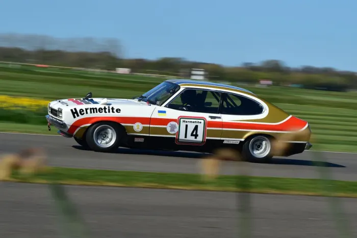 Rights Managed : CM32 6436 John Spiers, Tiff Needell, Ford Capri Mk2 3 litre S Rights Managed : CM32 6436 John Spiers, Tiff Needell, Ford Capri Mk2 3 litre S