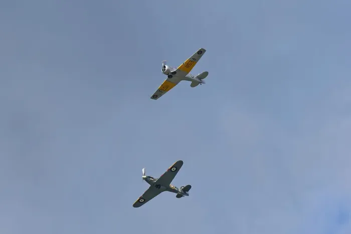 Rights Managed : CM32 7004 Harvard FE511, Hawker Hurricane Mk IIb BE505 Rights Managed : CM32 7004 Harvard FE511, Hawker Hurricane Mk IIb BE505