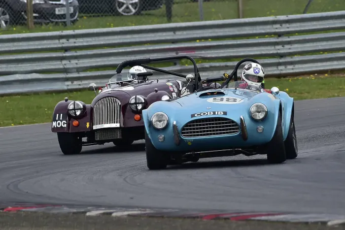 Framed Print : CM33 0757 Kevin Kivlochan, AC Cobra, Richard Plant, Morgan Plus 8