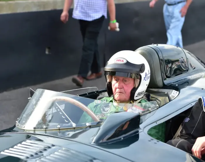 Rights Managed : CM4 9644 Norman Dewis, Jaguar D-Type Rights Managed : CM4 9644 Norman Dewis, Jaguar D-Type