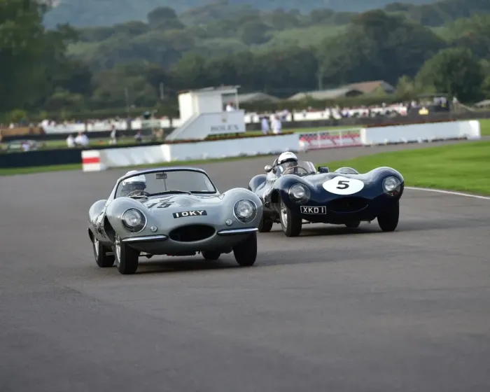 Rights Managed : CM4 9663 Derek Hood, Jaguar XKSS, 1 OKY, Nick Mason, Jaguar D-Type, XKD 1 Rights Managed : CM4 9663 Derek Hood, Jaguar XKSS, 1 OKY, Nick Mason, Jaguar D-Type, XKD 1
