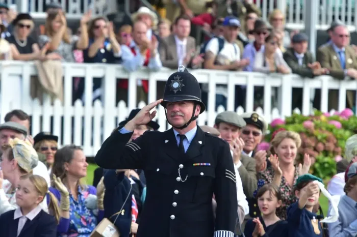 Rights Managed : CM5 0240 Police Sargent, West Sussex at War, we salute you, pride Rights Managed : CM5 0240 Police Sargent, West Sussex at War, we salute you, pride