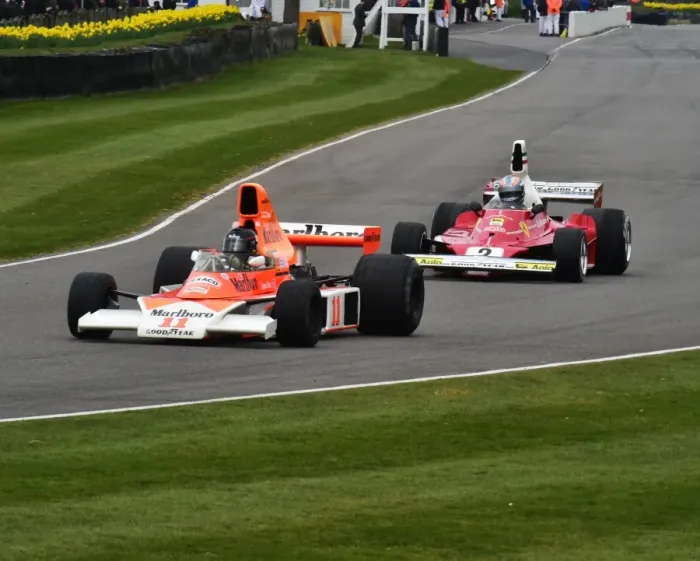 Rights Managed : CM6 4684 McLaren-Cosworth M23, Ernst Schuster, Ferrari 312 B3