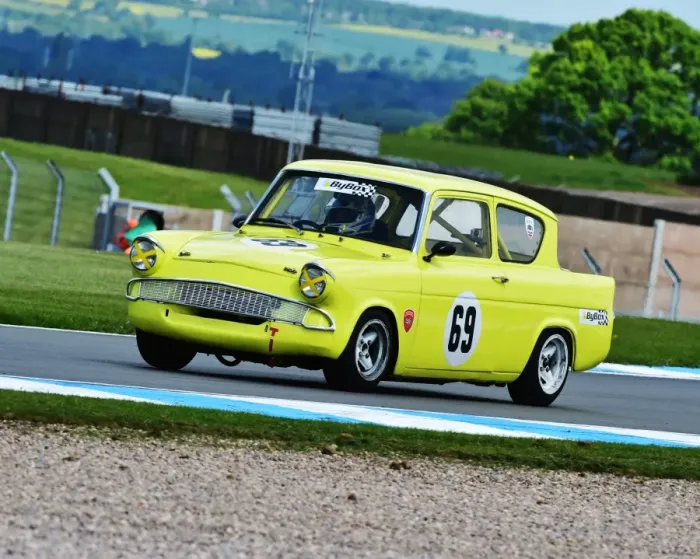 Framed Print : CM8 0377 Bob Bullen, Ford Anglia 105E