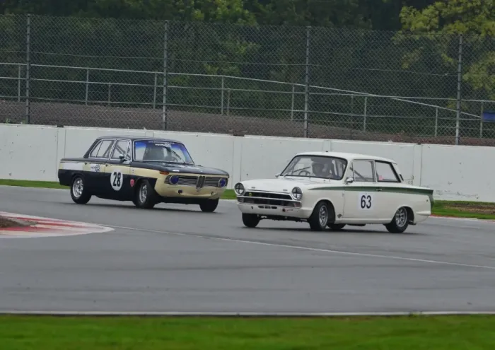 Framed Print : Colin Kingsnorth, BMW 1800 TiSA, Graham Pattle Ford Lotus Cortina