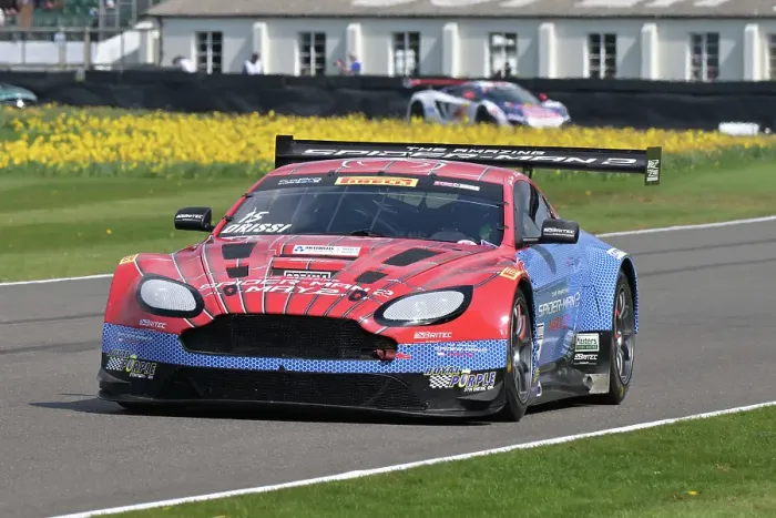Rights Managed : CZ1_9116 Phil Keen, Aston Martin V12 Vantage GT3, Spiderman livery.jpg