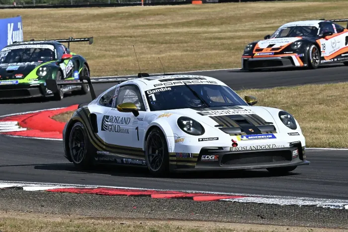 Framed Print : CZ2_7086 George Gamble, Rosland Gold by Century Motorsport, Porsche 911 GT3 Cup.jpg