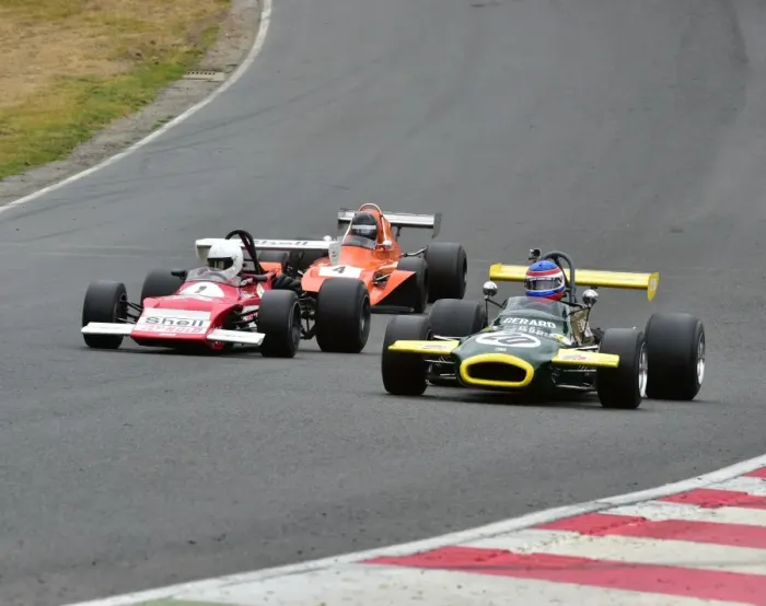 Framed Print : David Brown, Brabham BT30, Robert Simac, March 712, James Hadfield, Modus M1, Historic Formula 2, FIA International Series, HSCC Super Prix Brands Hatch 2015 Framed Print : David Brown, Brabham BT30, Robert Simac, March 712, James Hadfield, Modus M1, Historic Formula 2, FIA International Series, HSCC Super Prix Brands Hatch 2015