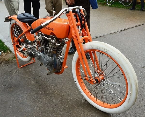 Harley Davidson. An unusual Harley, orange frame