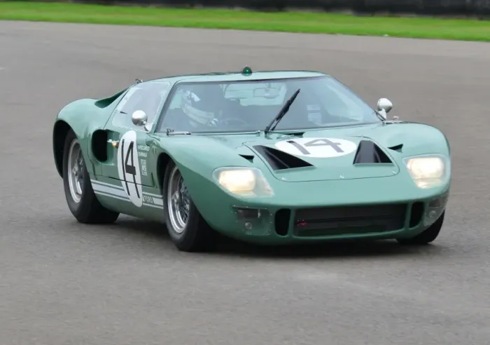 Rights Managed : Henri Pescarolo, Fabien Sarrailh, Ford GT40, Goodwood Revival 2013 Rights Managed : Henri Pescarolo, Fabien Sarrailh, Ford GT40, Goodwood Revival 2013