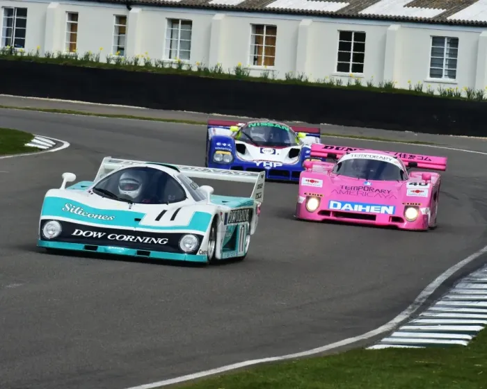 Rights Managed : Rudolf Ernst, EMKA Aston-Martin C84, Kent Abrahamsson, Nissan R90CK, Group C, Goodwood Rights Managed : Rudolf Ernst, EMKA Aston-Martin C84, Kent Abrahamsson, Nissan R90CK, Group C, Goodwood