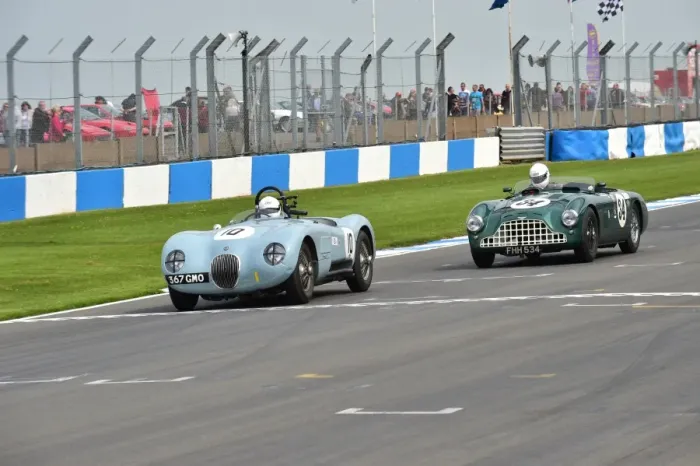 Framed Print : Simon Butler, Jonathan Crouch, Jaguar C-Type, 367 GMO, Jonathan Turner, Austin Healey Special Test Car, FHH 534, RAC Woodcote Trophy, Donington Historic Festival 2014 Framed Print : Simon Butler, Jonathan Crouch, Jaguar C-Type, 367 GMO, Jonathan Turner, Austin Healey Special Test Car, FHH 534, RAC Woodcote Trophy, Donington Historic Festival 2014