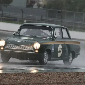 Lotus Ford Cortina Print, Historic Touring Car Challenge at Silverstone