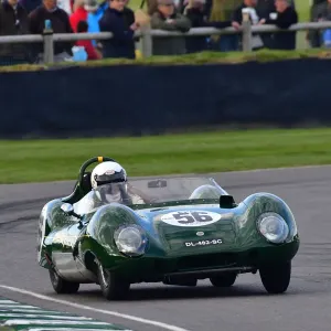 Print of a Lotus Climax Eleven racing at Goodwood Print of a Lotus Climax Eleven racing at Goodwood