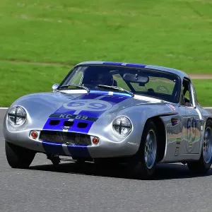Print of a 1960s TVR Grantura Mk III racing at Brands Hatch Print of a 1960s TVR Grantura Mk III racing at Brands Hatch