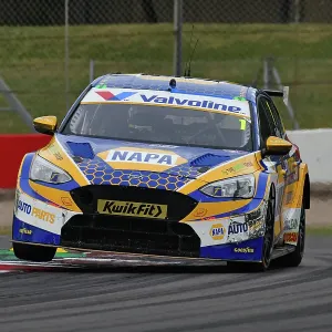 Print of a Ford Focus ST on two wheels at Donington Park Print of a Ford Focus ST on two wheels at Donington Park