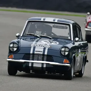 Goodwood Revival 2024 Print, Darren Turner in Ford Anglia 105E Goodwood Revival 2024 Print, Darren Turner in Ford Anglia 105E