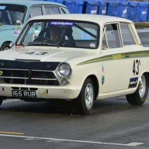 Print of James Clarke in his Ford Lotus Cortina at Donington Park Print of James Clarke in his Ford Lotus Cortina at Donington Park