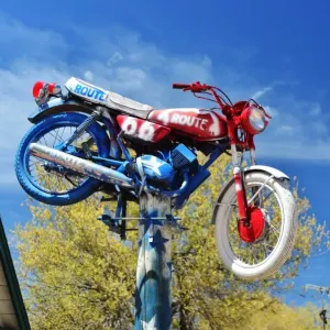 CJ3 4061 Red, white and blue, motorcyle CJ3 4061 Red, white and blue, motorcyle
