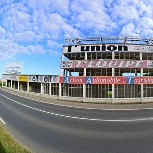 Motorsport 2016 Collection: Reims-Gueux GP Pits and Grandstand.