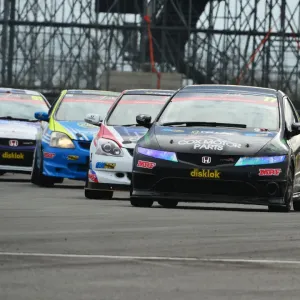 Print of a Honda Civic on the Silverstone racing circuit Print of a Honda Civic on the Silverstone racing circuit