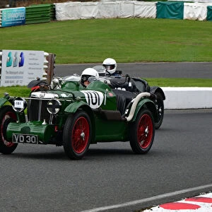 Bob Gerard Memorial Trophy Races Meeting, Mallory Park, Leicestershire, England, 22nd August 2021. Photographic Print Collection: Owner - Driver - Mechanic Pre-War Sports Cars