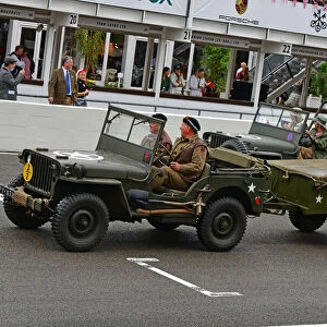 CJ9 9831 Willys MB Jeep and trailer