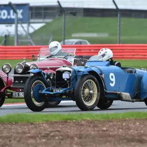 Print of a historic car competition at Silverstone