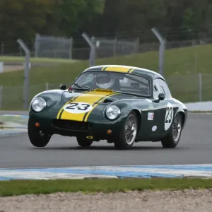 Print of a Lotus Elite on three wheels at the Donington Historic Festival Print of a Lotus Elite on three wheels at the Donington Historic Festival