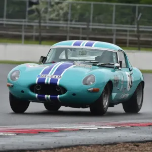 Print of a Jaguar E-Type at Silverstone