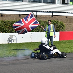 CM23 3845 Brian Malin, waves off karts at start of demonstration session
