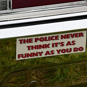 CM23 8890 Police Car Bumper Sticker