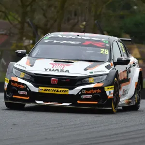 Print of Matt Neal in a Honda Civic Type R at Brands Hatch Print of Matt Neal in a Honda Civic Type R at Brands Hatch