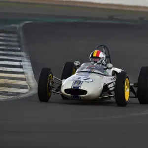 HSCC Silverstone Championship Finals October 2019 Framed Print Collection: HSCC/HJFRA Historic Formula Junior Rear Engine.