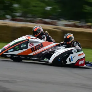 Maria Costello and Vicky Cooke on an LCR-Kawasaki F2 motorcycle. Print Maria Costello and Vicky Cooke on an LCR-Kawasaki F2 motorcycle. Print