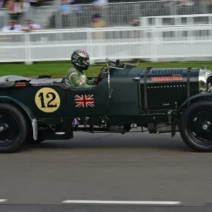 Print of a Bentley 4 Litre racing at Goodwood