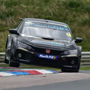Print of Josh Cook in his Honda Civic Type R at Thruxton Circuit
