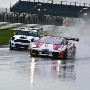 Lamborghini Gallardo in heavy rain at Silverstone
