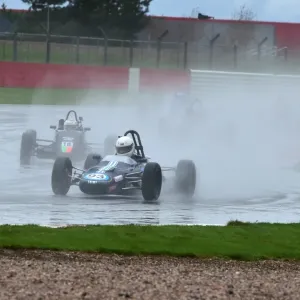 Print of a Merlyn Mk 20 racing in heavy rain at Silverstone