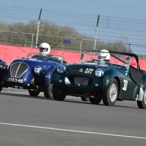 CM6 0788 Print: Healey Silverstone and Triumph TR2 at Silverstone