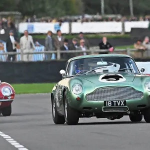 Print of Tom Chilton and Max Chilton with an Aston Martin DB4GT Print of Tom Chilton and Max Chilton with an Aston Martin DB4GT