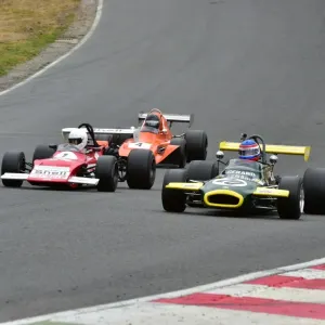 David Brown, Brabham BT30, Robert Simac, March 712, James Hadfield, Modus M1, Historic Formula 2, FIA International Series, HSCC Super Prix Brands Hatch 2015 David Brown, Brabham BT30, Robert Simac, March 712, James Hadfield, Modus M1, Historic Formula 2, FIA International Series, HSCC Super Prix Brands Hatch 2015