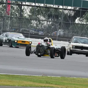 Mike Peck, Austin Seven, Chris Scragg, Aston Martin V8, Richard Tyzack, BMW 2002, FAX 205 K, Allcomers Handicap, Bentley Silverstone Race Meeting 2nd August 2014 Mike Peck, Austin Seven, Chris Scragg, Aston Martin V8, Richard Tyzack, BMW 2002, FAX 205 K, Allcomers Handicap, Bentley Silverstone Race Meeting 2nd August 2014
