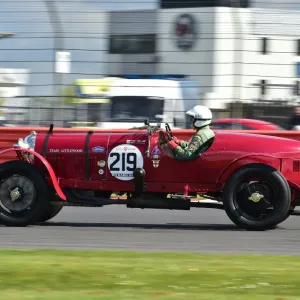Print of a Bentley 3-4A racing car in action Print of a Bentley 3-4A racing car in action