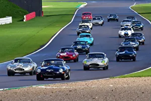 Jaguar Classic Challenge Prints: CJ10 1673 Twenty Jaguars head down the Hanger Straight