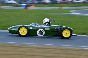 Prints of Simon Hewes, Lotus 18, Twenty minutes of racing for the FJHRA/HSCC Historic Formula Junior Championship - Front Engine and Rear Engine Class C, FJHRA, Formula Junior Historic Racing Association HSCC Brands Indy April 2022 Prints: CJ10 4550 Simon Hewes, Lotus 18