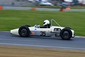 Prints of John Hutchison Jr, Envoy Mk1, Twenty minutes of racing for the FJHRA/HSCC Historic Formula Junior Championship - Front Engine and Rear Engine Class C, FJHRA HSCC Brands Indy April 2022 Prints: CJ10 4574 John Hutchison Jr, Envoy Mk1