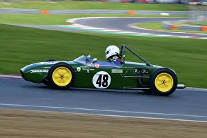 Prints of Simon Hewes, Lotus 18, Twenty minutes of racing for the FJHRA/HSCC Historic Formula Junior Championship - Front Engine and Rear Engine Class C, FJHRA, Formula Junior Historic Racing Association HSCC Brands Indy April 2022 Prints: CJ10 4585 Simon Hewes, Lotus 18