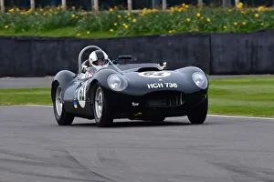 Peter Collins Trophy Prints: CJ10 7244 James Thorpe, Lister Jaguar, Flat Iron