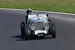 Prints of William Colledge, Wolseley Hornet Special, Allcomers Handicap Race, a five lap race with the objective being that all vehicles irrespective of size, weight or engine power The Vintage Sports Car Club, Seaman And Len Thompson Trophies Race Meeting, Cadwell Park Circuit, Louth, Lincolnshire, England, June, 2022 Prints: CJ10 7838 William Colledge, Wolseley Hornet Special